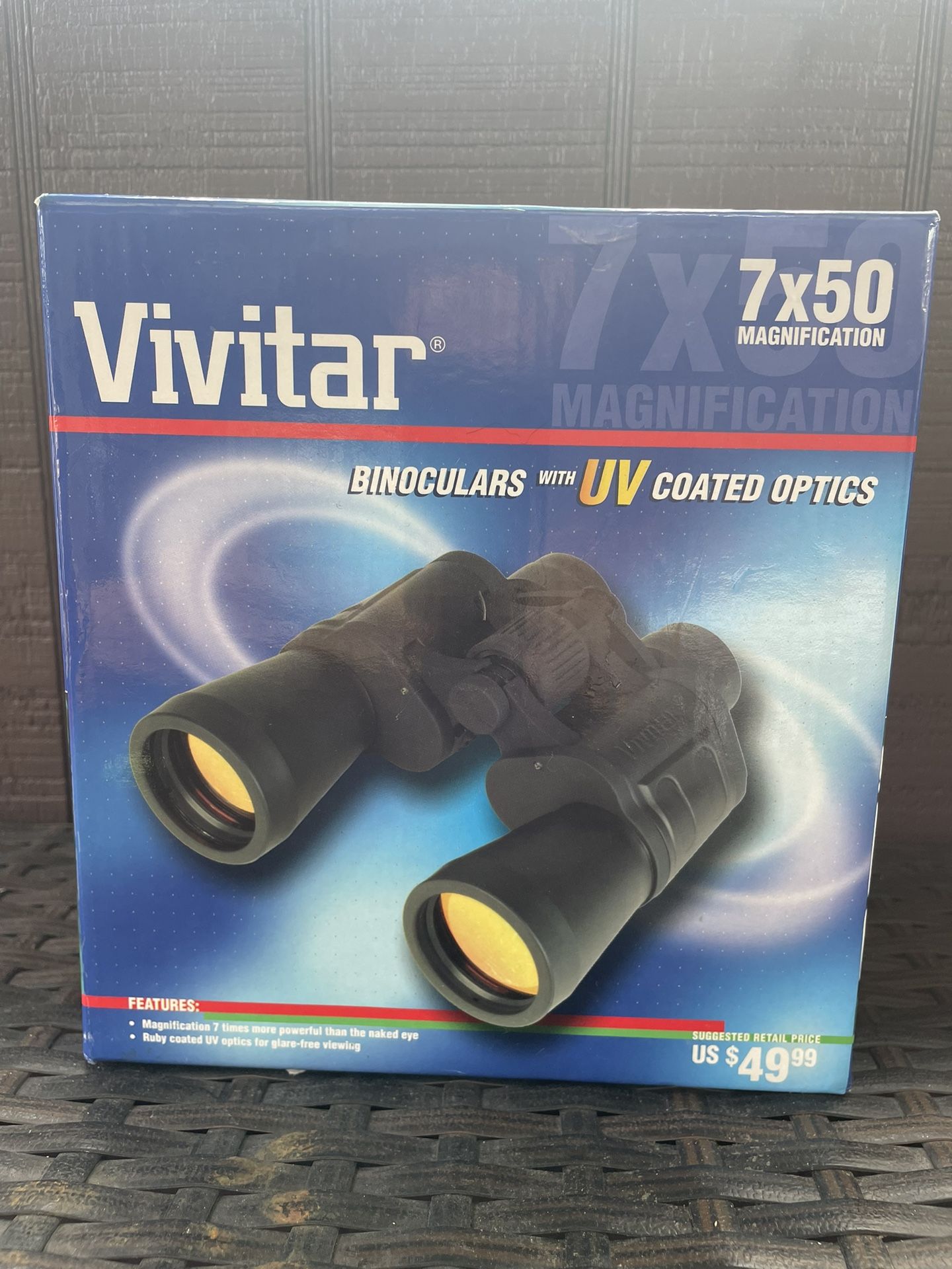 New In Box Vivitar Binoculars 7x50 Magnification With UV Coated Optics