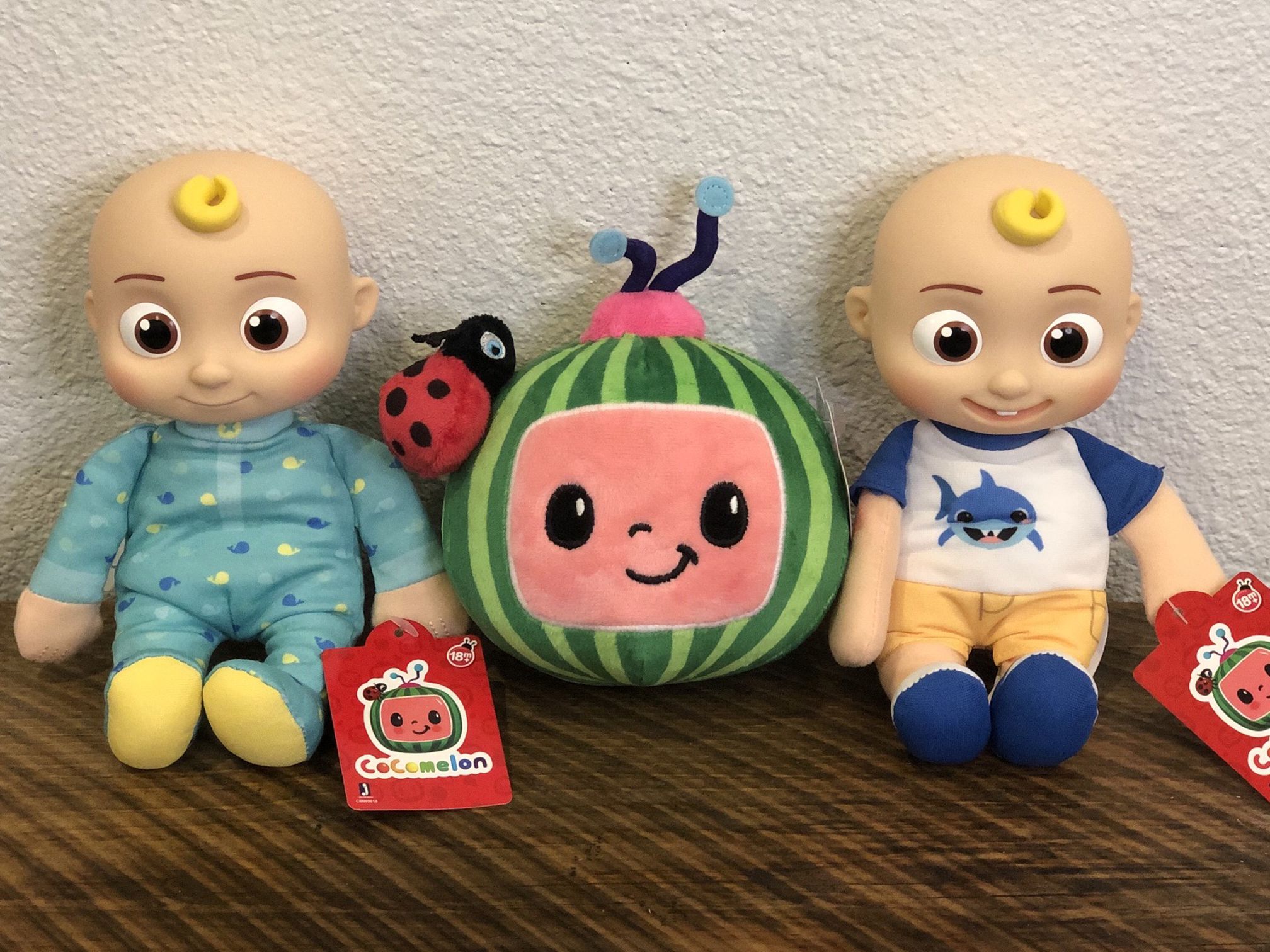 🌟NEW CoComelon Baby JJ, Toddler JJ, & Melon 8 Inch Plush Set
