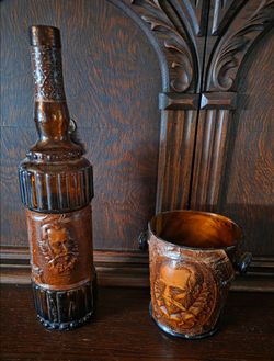 Antique Bottle and Ice Bucket