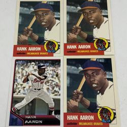 Hank Aaron Modern Card Lot Of (4) Topps Archives And Topps Lineage