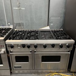 48" VIKING STOVE STAINLESS DOUBLE OVEN ALL GAS RANGE