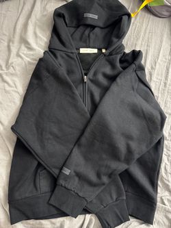 Fear of God Essentials Black Zip-Up Hoodie