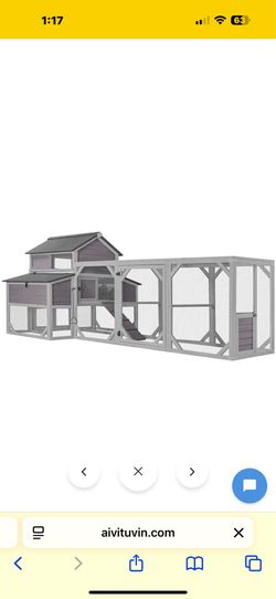 New in box Aivituvin Large Chicken Coop AIR46-M, 118"L Outdoor Chicken Coop for 8-10 Chickens, 41.17ft² - Gray Chicken Coop