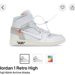 Jordan 1 Retro High Virgil Abloh Archive Alaska Size 13M