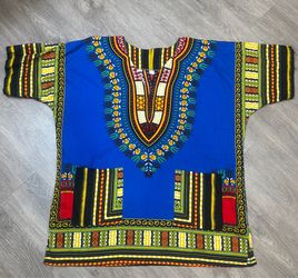 100% cotton African Dashiki Print Short Sleeve Shirt