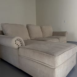 $400 OBO | CLEAN 2 Piece Sectional with Pop-Up Sleeper | MUST GO ASAP‼️