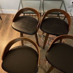 -  Brown & Black Leather Seating 