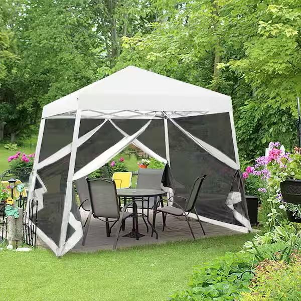 ❤️ 10 ft. x 10 ft. Slant Leg Pop Up Gazebo Tent with Mosquito Netting