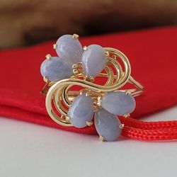 ❤️14k Size 7.25 Precious Solid Yellow Gold Flower-Shaped Lavender Gemstone  Ring!/ Anillo de Oro con Lavanda! 👌🎁Post Tags: Anillo de Oro