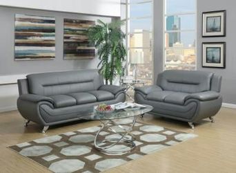 Contemporary sofa and love seat