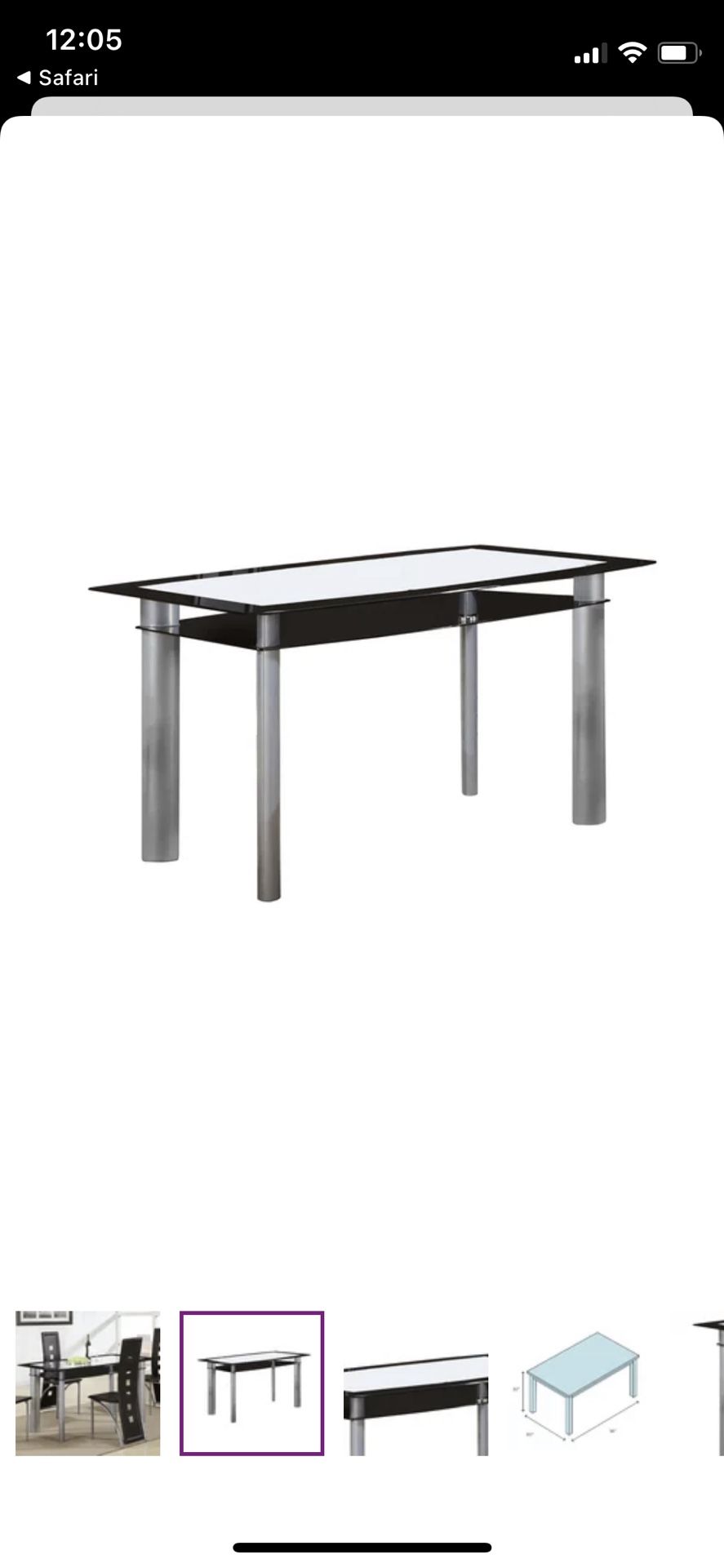 Black & Clear Glass Table