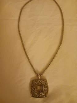 Gold-Tone Filigree Square Pendant Necklace