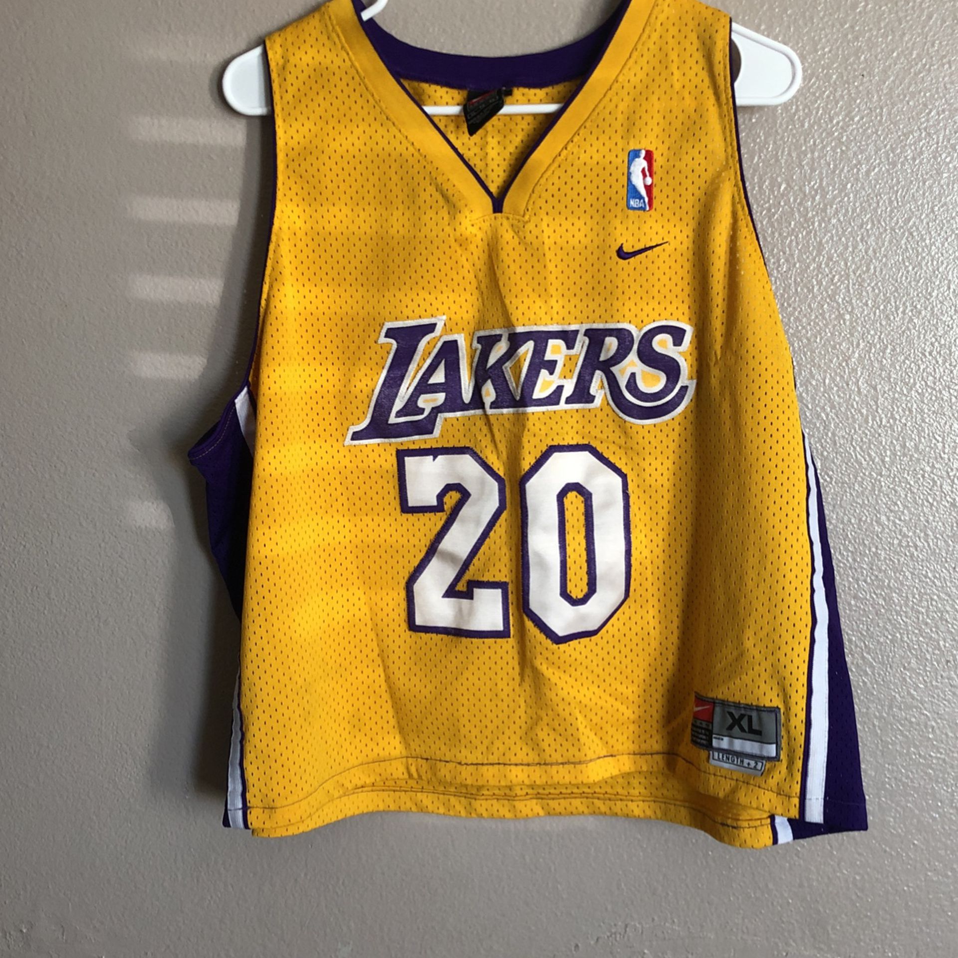 Vintage Nike Nba Basketball Los Angeles Lakers Gary Payton Yellow
