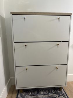 Shoe Storage Cabinet with 3 Flip Drawers