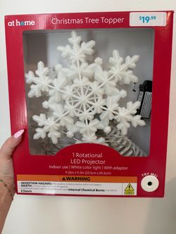 Snowflake Christmas Tree Topper LED Projector