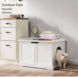 New- White litter box enclosure 