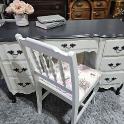 French Provincial Vanity/Desk W/chair