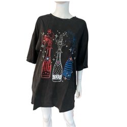 Fantastic Fawn Popp’in Bottles Patriotic Tunic Dress Sz Medium 