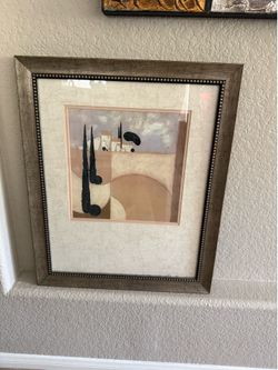 Framed Mediterranean Landscape Art work