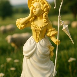 Avon USA 1970s Empty Figural Little Bo Peep Unforgettable Cologne Decanter, 6”