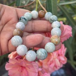 Stretch Jadeite Bracelet  Size 7.5