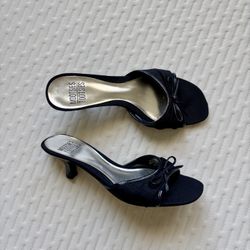 Mootsies Tootsie Black Bow Kitten Heels 