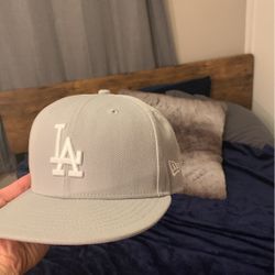 Gray LA Dodgers Fitted Hat