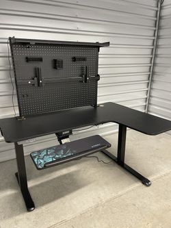 EUREKA ERGONOMIC L Shaped Standing Desk, 61" Electric Adjustable Height Gaming Desk