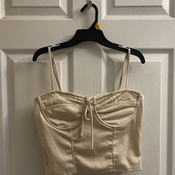 Brand New Cream Sleeveless Crop Top Size L Juniors 