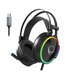 PC Gaming Headphone with MIC for Computer PS4 Gaming Headset USB7.1 Gaming Headset with Noise Canceling Microphone Gaming Headset for Gamer USB Headph