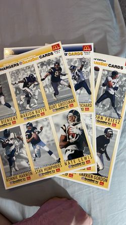 Set of 3 1993 Chargers GameDay cards Sheets A,B,C football cards.