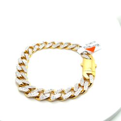10kt Gold Hollow 2 Tone Monaco Bracelet 8” 10.3mm 14.60grams 168546 3