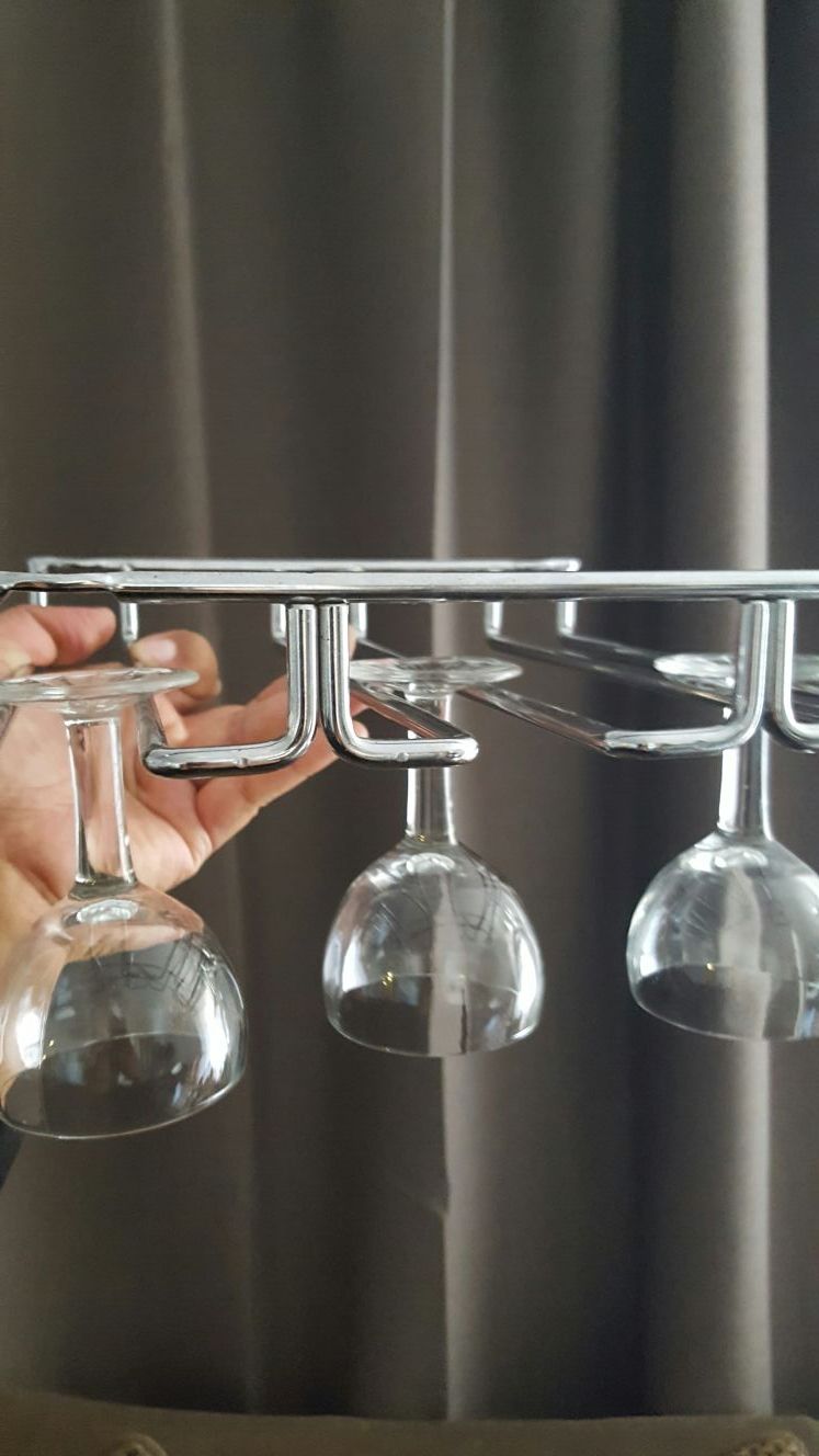 3 row wine glass holder under Cabinet accessory