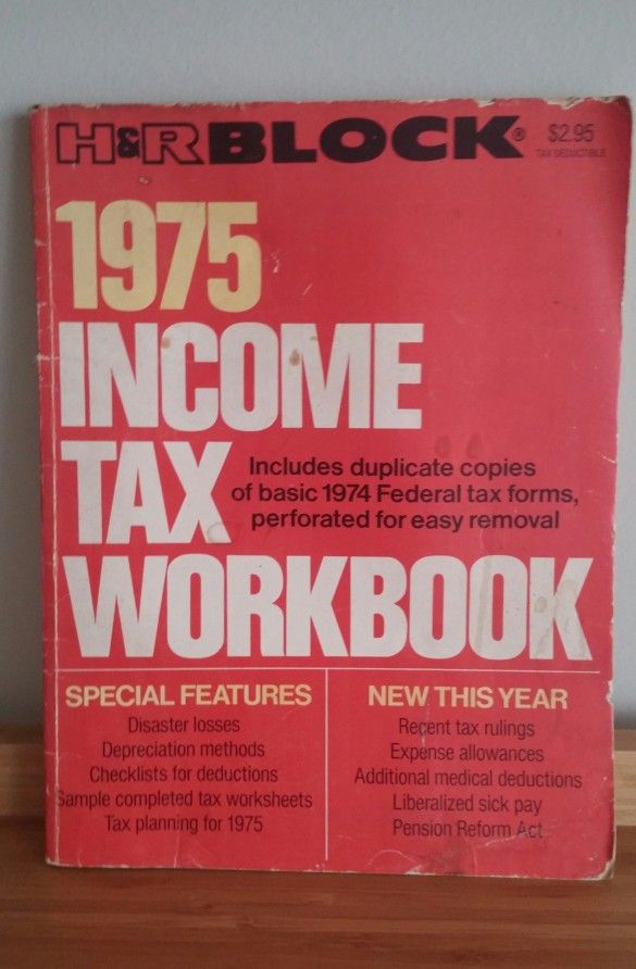1975 H & R Block Income Tax Workbook