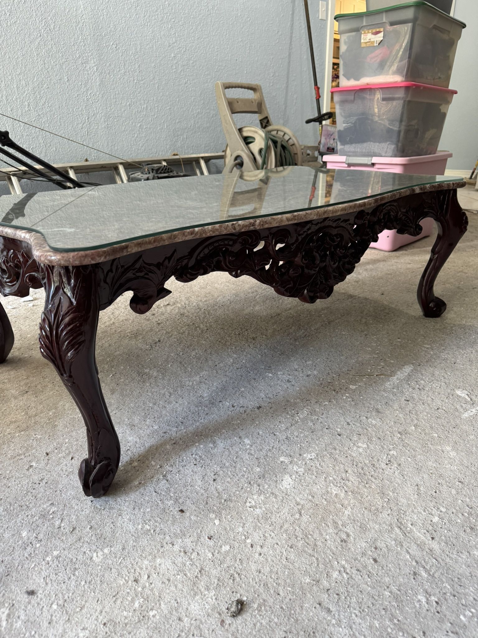 Elegant Marble Coffee Table Set 