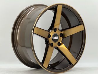 4PC 19" STR Wheels STYLE 607 19x8.5 ET30 & 19X10 ET 35 TITANIUM 5X120 #291