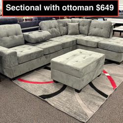 STORE CLOSING !!!  Sectional With Ottoman 