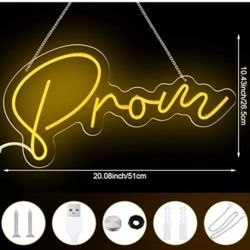 Saysurey LED Prom Sign 20.08 x 10.43 Inches Acrylic Prom Light up Sign Graduation Party Decoration Neon Graduation Grad Prom Sign Letter =V3-757