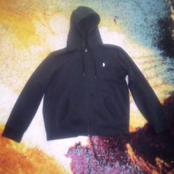 Black Polo Jacket / White Horse