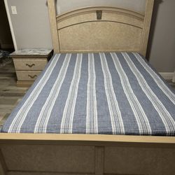  Queen Bed Frame With Base And Bed Side Table