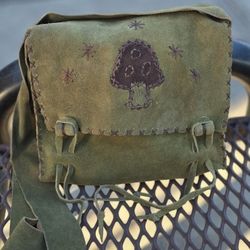 Vintage Artisan Suede Crossbody  Shoulder Bag Boho Western Hippie 