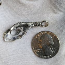 Herkimer Diamond Claw Pendant 