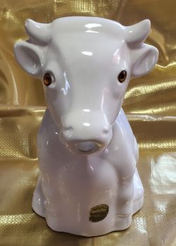 Vintage Cow White Milk Pitcher, Milk Jug, County Coe Decor, Farmhouse Pitcher, C