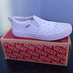 White Checkered Vans