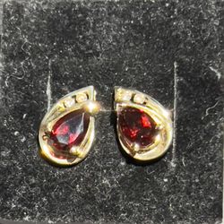 Vahan Garnet And Diamond Earrings 