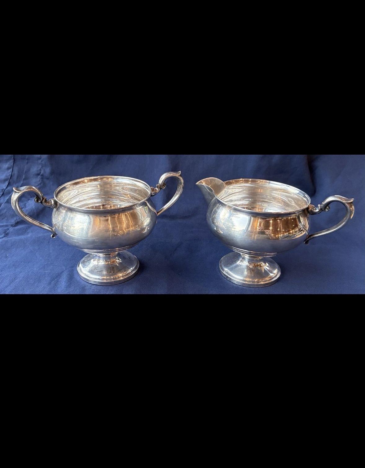 Fisher Sterling Silver Creamer & Sugar Bowl Set  Weighted