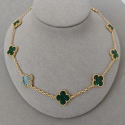 VCA Clover Necklace Green 10 Motif 