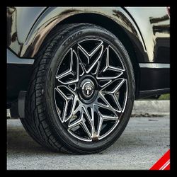 Brand New 24" Dub DC274 ANOMALY 6x139.7 Gloss Black Milled Wheels
