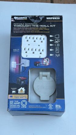 Reliance WKPBN30 Portable Generator Through-the-Wall Kit 6-Outlet Panel