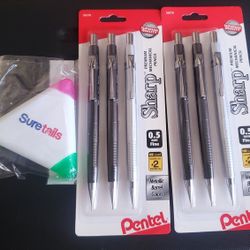 2-Pack~Pentel Sharp Mechanical Pencil~SEALED~0.5 mm,#2 Black Lead, Assorted Barrel Colors, 3/Pack #8